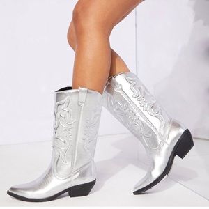 Metallic cowboy boots